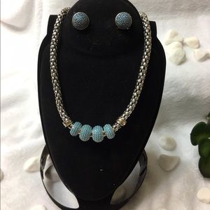 NEW Sterling Silver Necklace and earrings set